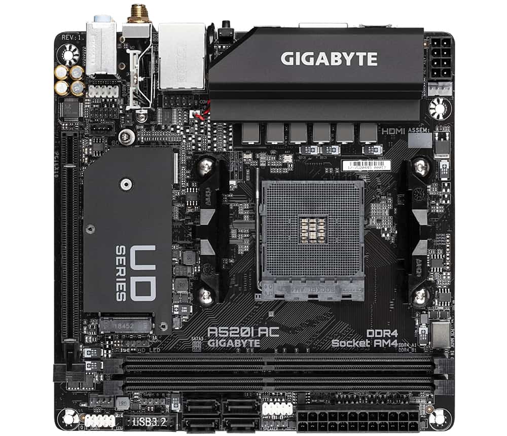 Gigabyte A520I AC moederbord AMD A520 Socket AM4 mini ITX (A520I AC) thumbnail