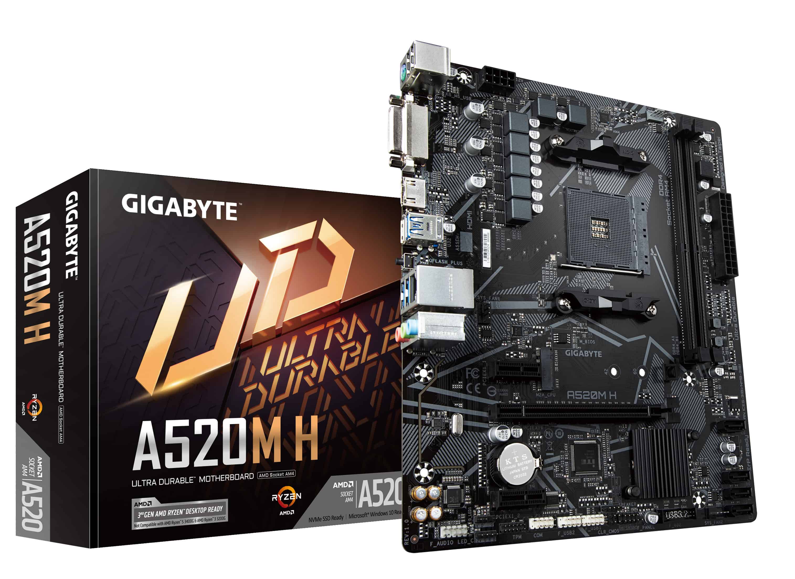 GIGABYTE A520M H moederbord AMD A520 Socket AM4 micro ATX (A520M H) thumbnail