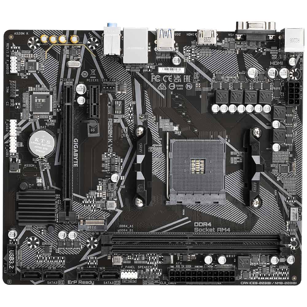 Gigabyte A520M K V2 moederbord AMD A520 Socket AM4 micro ATX (A520M K V2) thumbnail