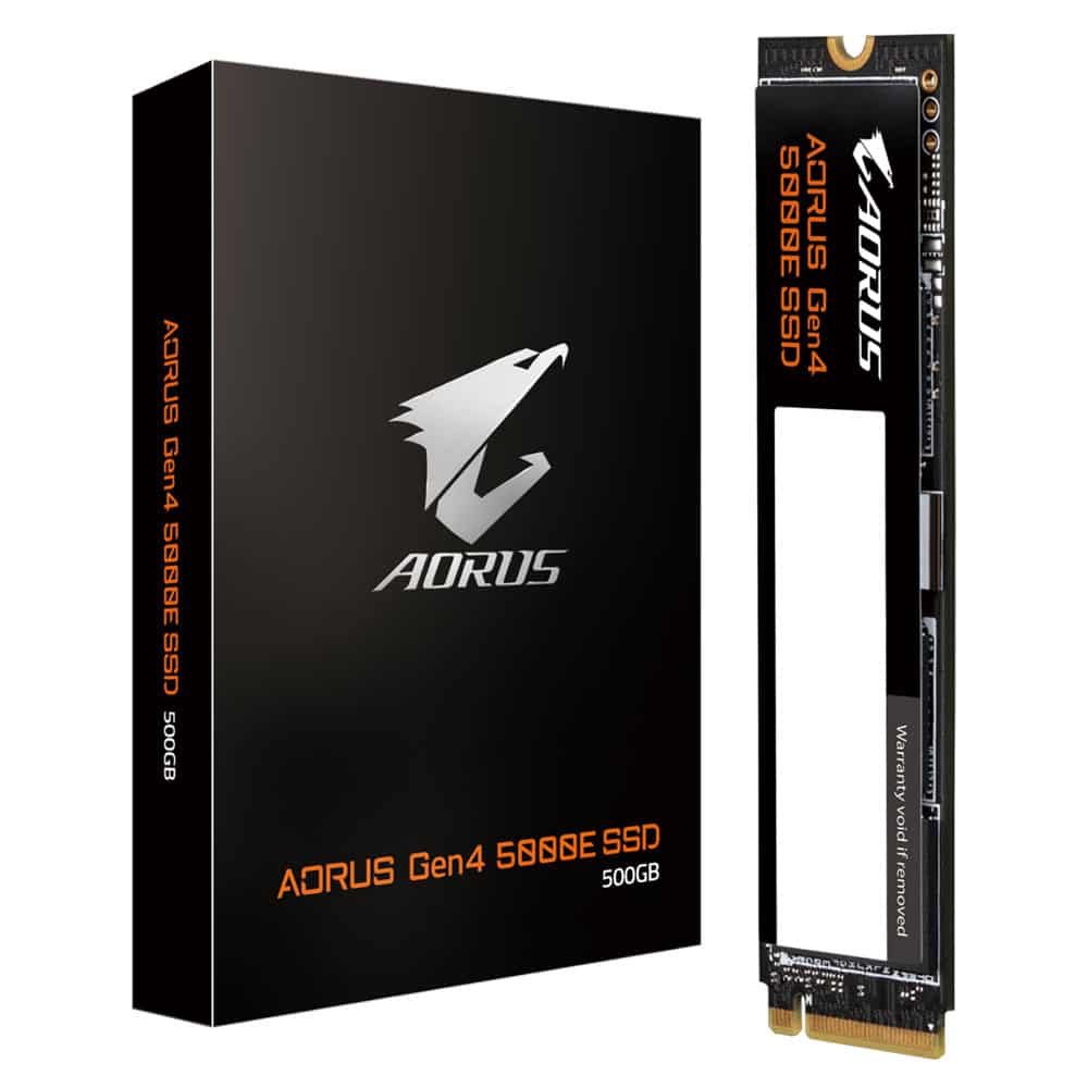 Gigabyte AORUS Gen4 5000E SSD 500GB M.2 PCI Express 4.0 3D TLC NAND NVMe (AG450E500G-G) thumbnail