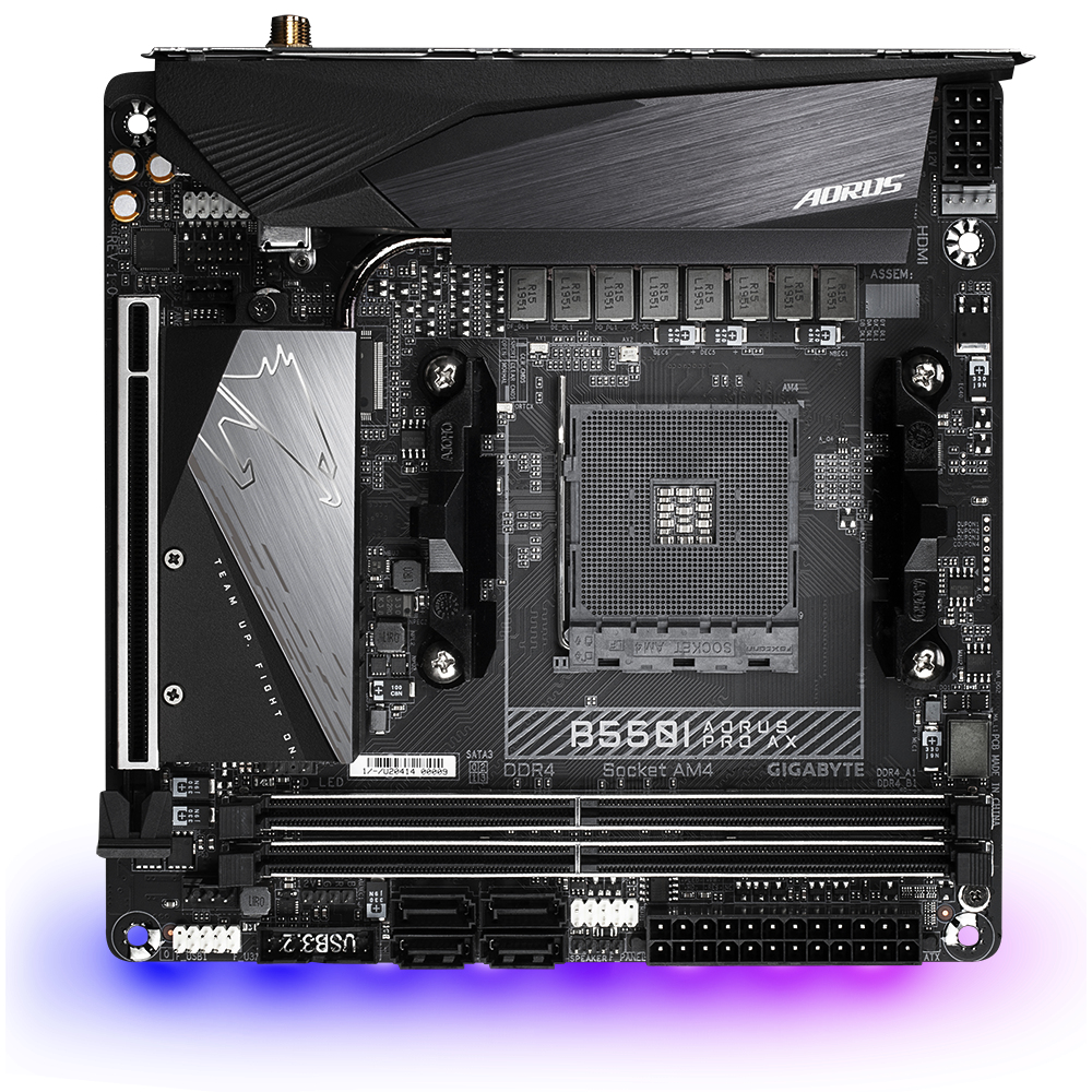 Gigabyte B550I AORUS PRO AX moederbord AMD B550 Socket AM4 mini ITX (B550I AORUS PRO AX) thumbnail