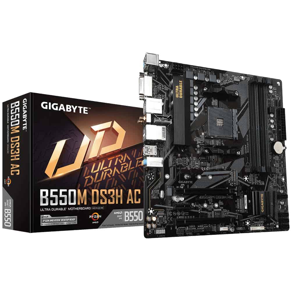 Gigabyte B550M DS3H AC AMD B550 Socket AM4 micro ATX (B550M DS3H AC) thumbnail