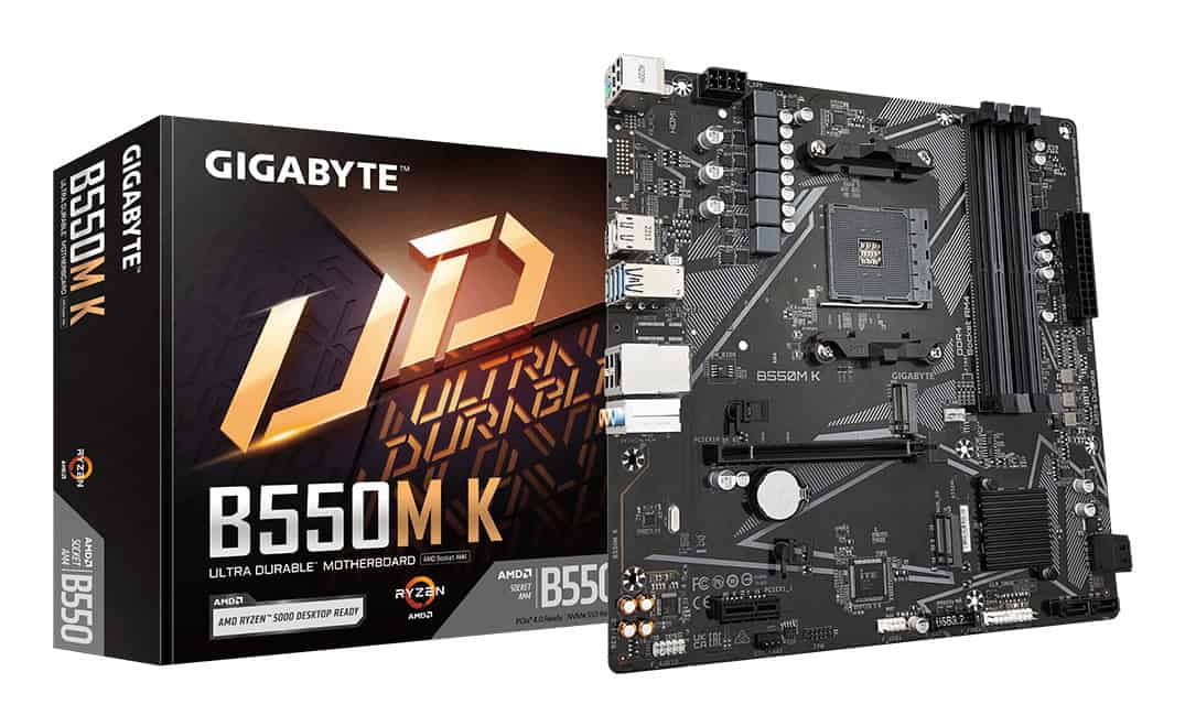 GIGABYTE B550M K moederbord AMD B550 Socket AM4 micro ATX (B550M K) thumbnail
