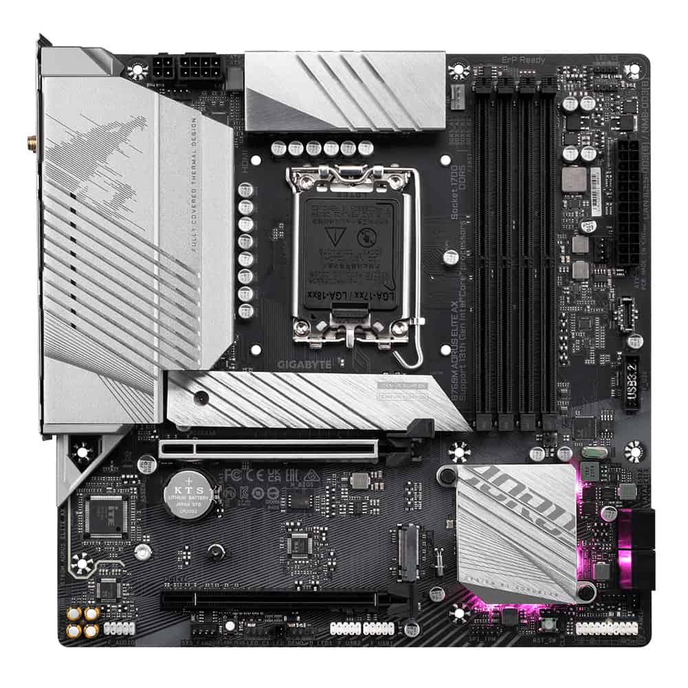 Gigabyte B760M AORUS ELITE AX moederbord Intel B760 LGA 1700 micro ATX (B760M AORUS ELITE AX) thumbnail