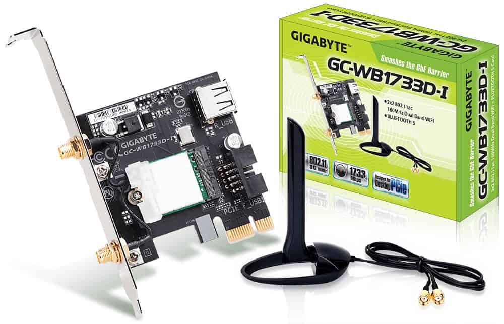 GIGABYTE GC-WB1733D-I netwerkkaart Intern WLAN / Bluetooth 1733 Mbit/s (GC-WB1733D-I) thumbnail