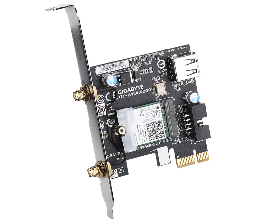 GIGABYTE GC-WBAX200 netwerkkaart Intern WLAN / Bluetooth 2400 Mbit/s (GC-WBAX200) thumbnail