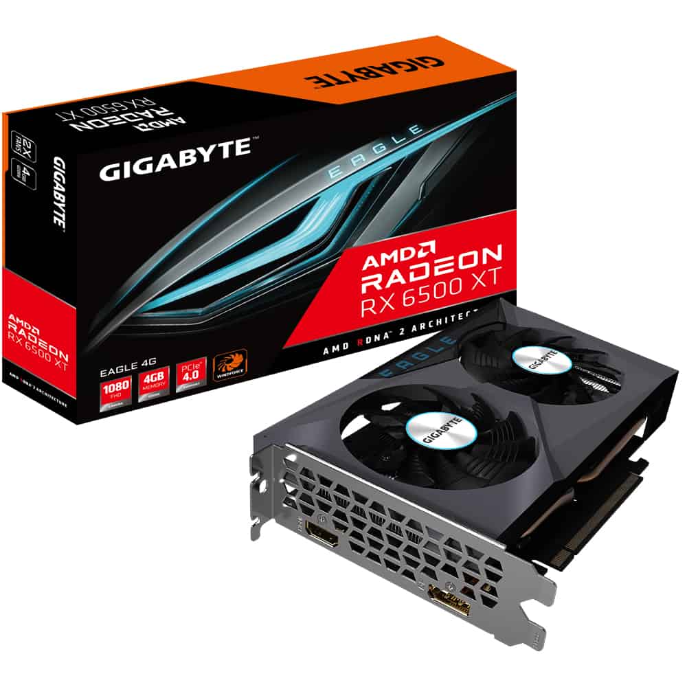 Gigabyte Radeon RX 6500 XT EAGLE 4G AMD 4 GB GDDR6 (GV-R65XTEAGLE-4GD) thumbnail