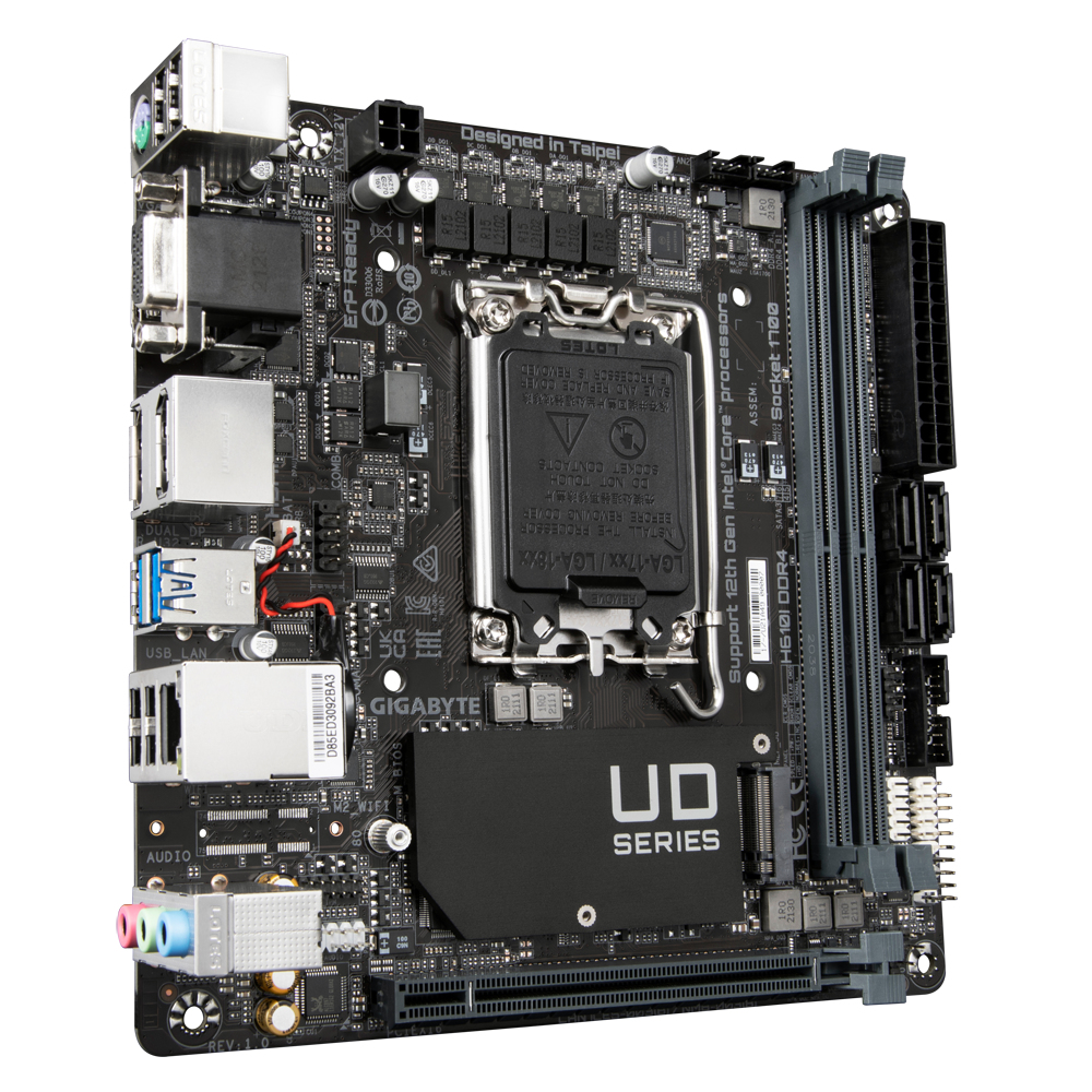 Gigabyte H610I DDR4 moederbord Intel H610 Express LGA 1700 mini ITX (H610IDDR4) thumbnail