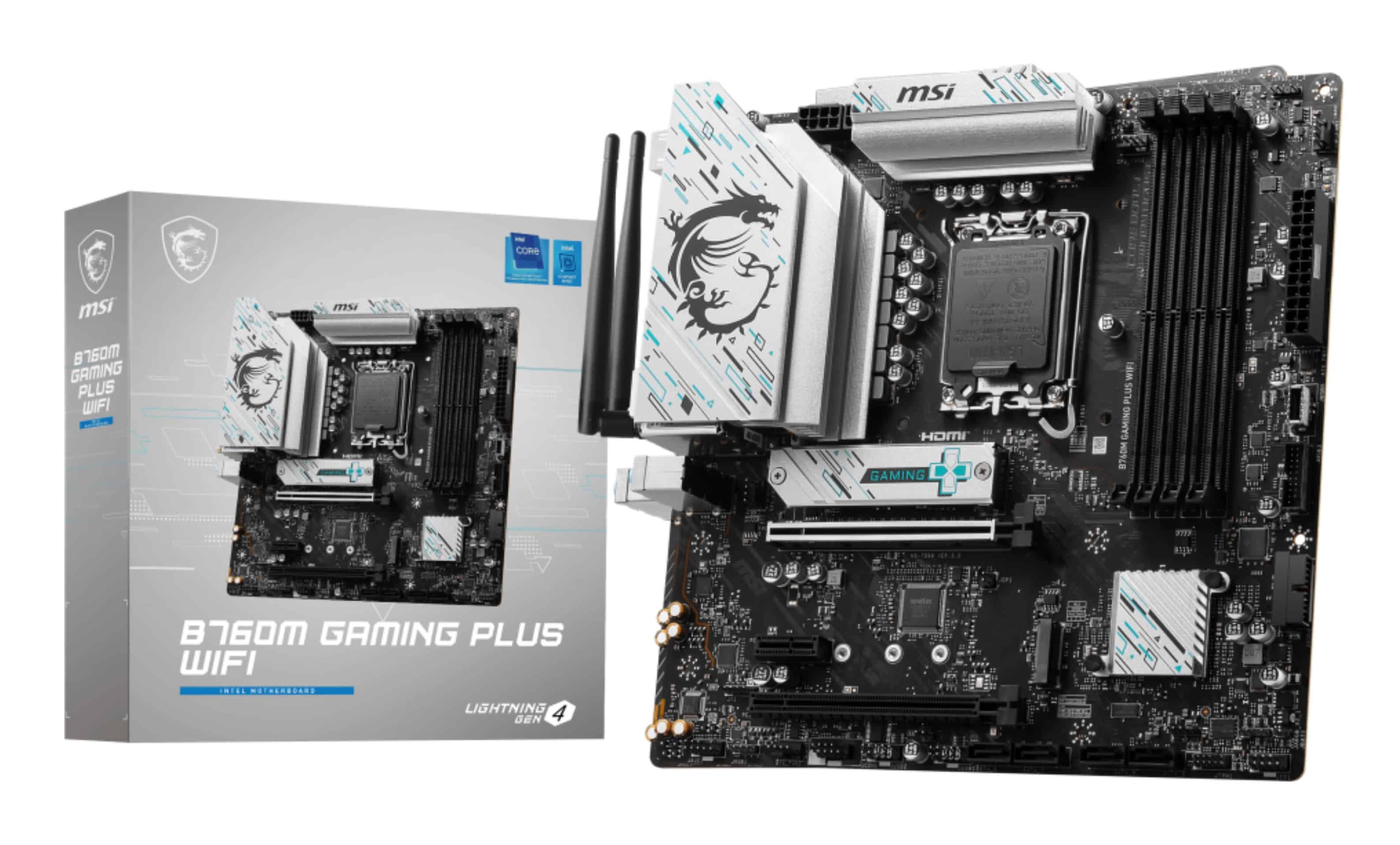MSI B760M GAMING PLUS WIFI moederbord Intel B760 LGA 1700 micro ATX (7D99-017R) thumbnail