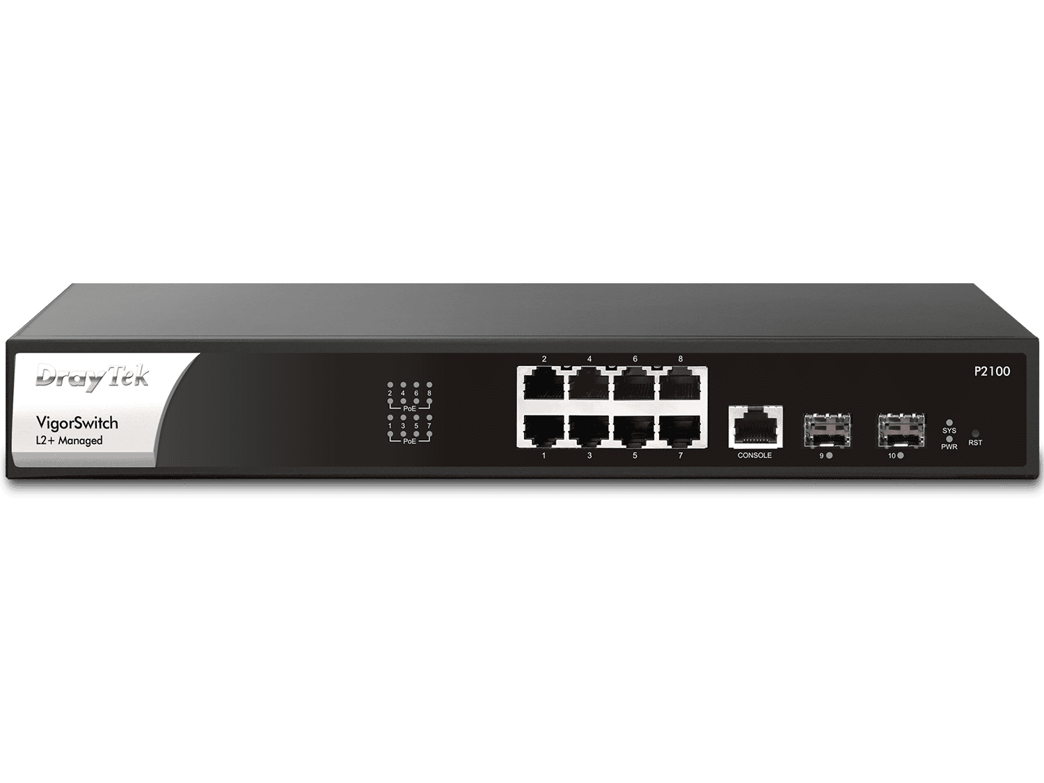 Draytek Switch 270mm DrayTek VigorSwitch  G-2100   2*SFP+/ 8*GE retail (VSWITCHG2100-DE-AT-CH) thumbnail