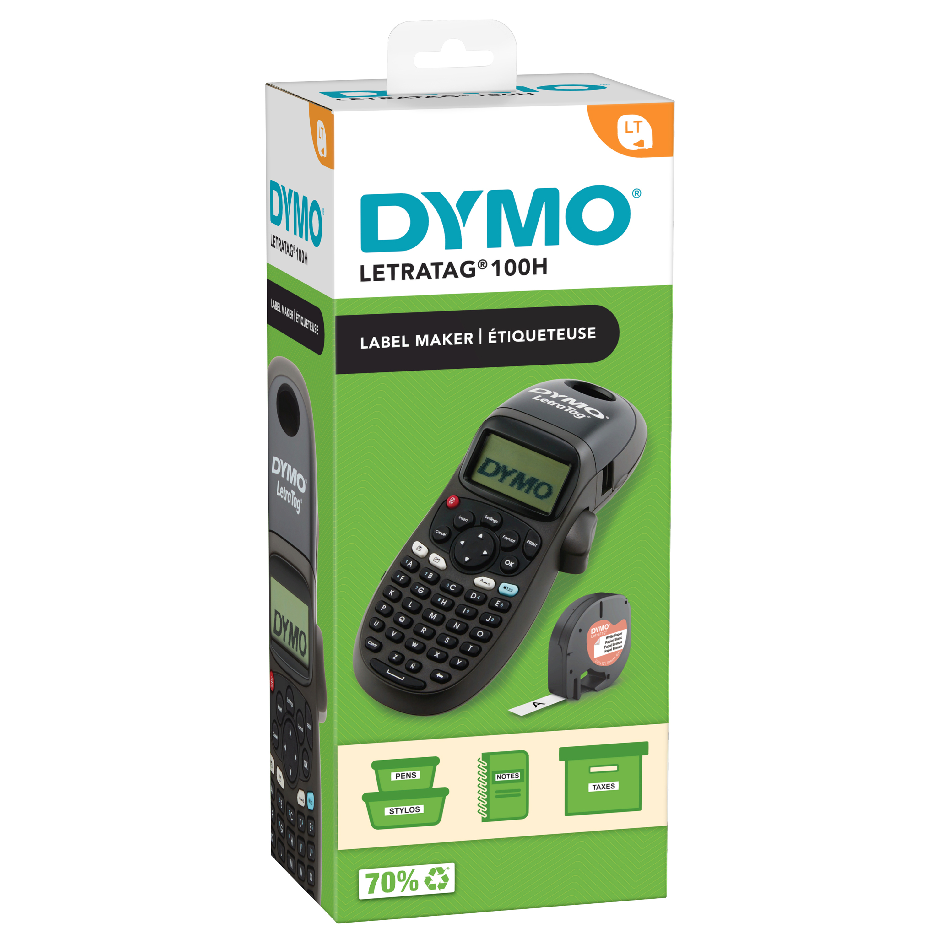 DYMO LetraTag LT-100H Labelprinter | Labelmaker met ABC-toetsenbord voor thuis en op kantoor | Zwart (2174575) thumbnail