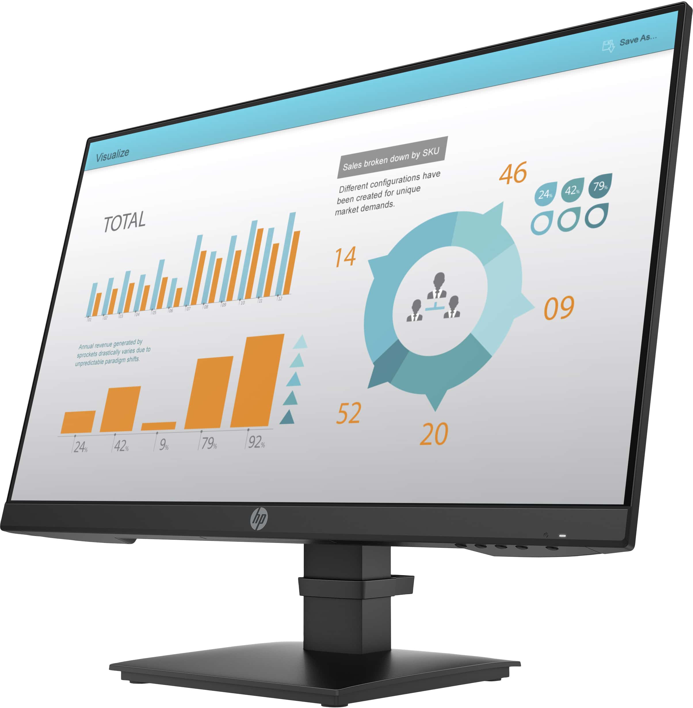 HP P-Series P24 G4 60,5 cm (23.8") 1920 x 1080 Pixels Full HD (1A7E5AA#ABB) thumbnail