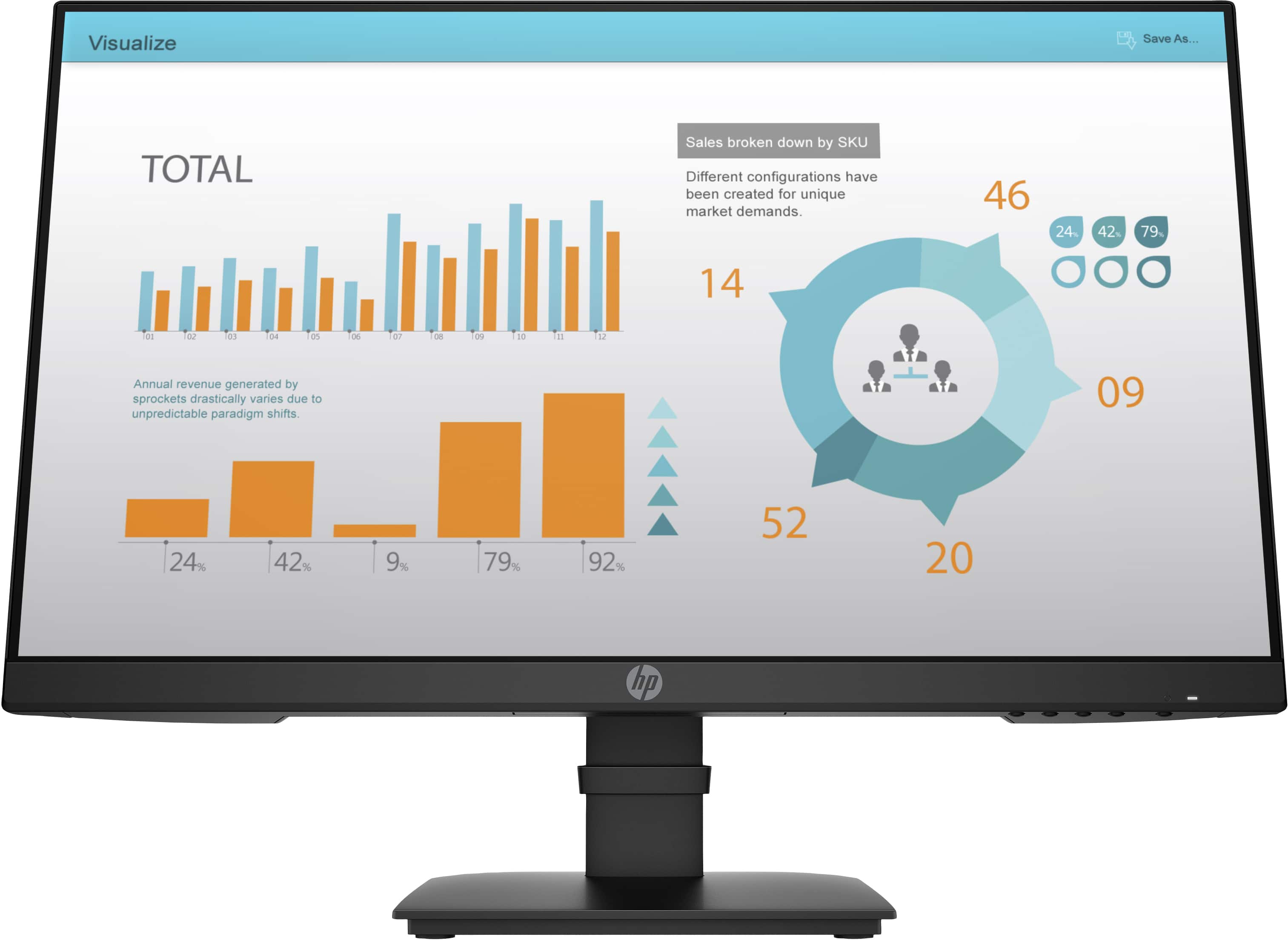 HP P-Series P24 G4 60,5 cm (23.8) 1920 x 1080 Pixels Full HD (1A7E5AA#ABB) thumbnail