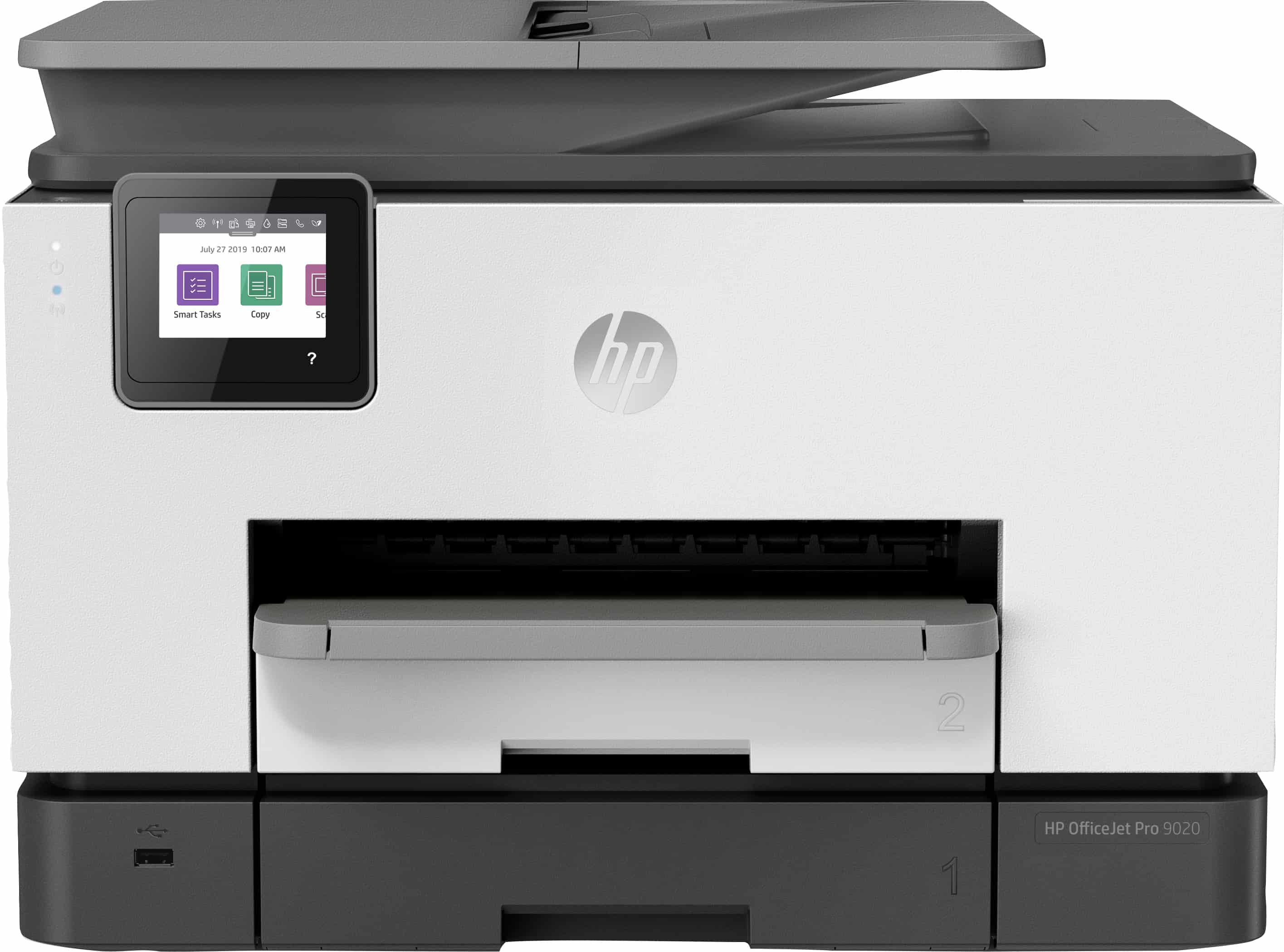 HP OfficeJet Pro 9020 All-in-One printer, Printen, kopiëren, scannen, faxen, Automatische invoer voor 35 vellen; Printen via USB-poort aan voorzijde; Scannen naar e-mail; Dubbelzijdig printen (1MR78B#A80) thumbnail