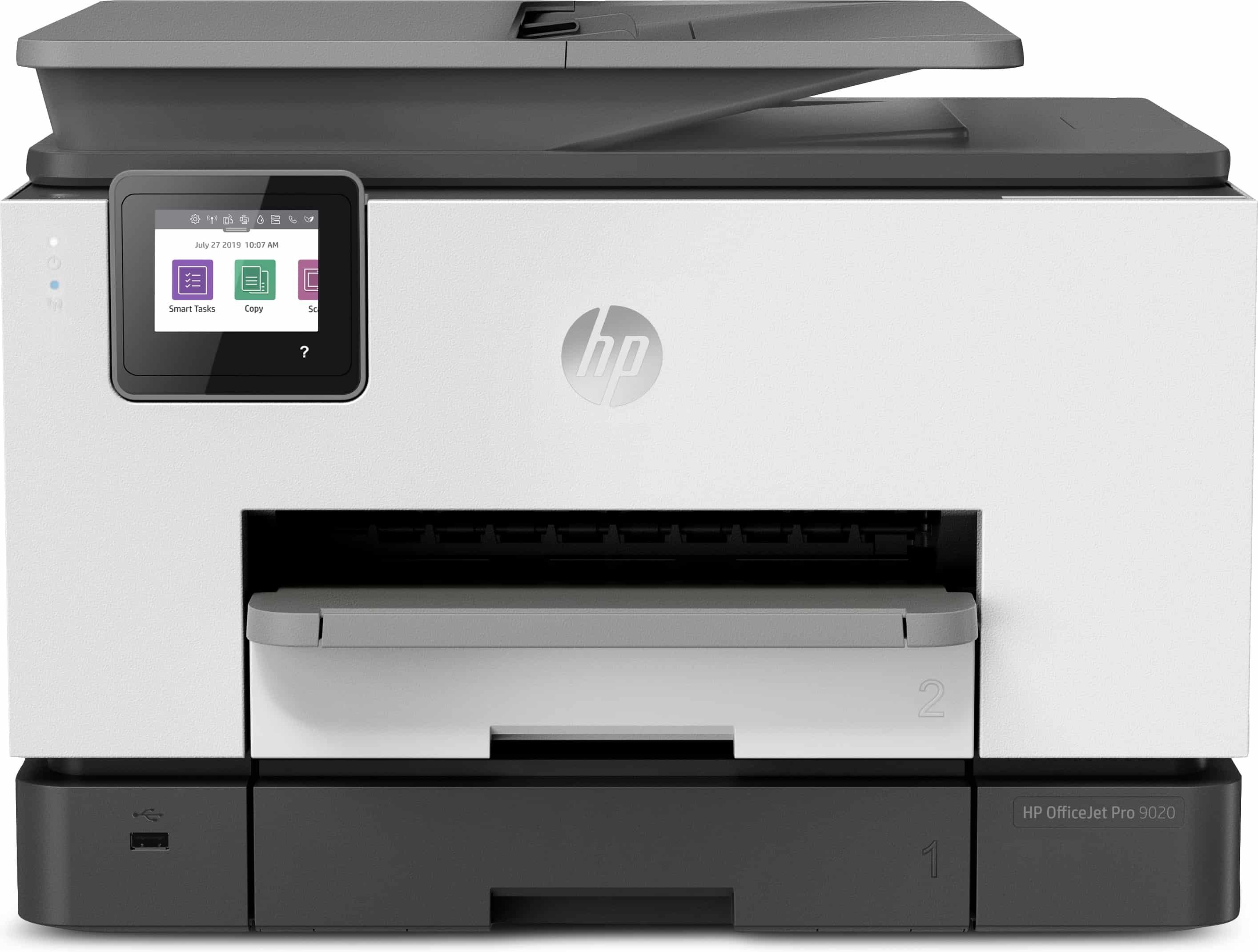 HP OfficeJet Pro 9020 All-in-One printer, Printen, kopiëren, scannen, faxen, Automatische invoer voor 35 vellen; Printen via USB-poort aan voorzijde; Scannen naar e-mail; Dubbelzijdig printen (1MR78B#A80) thumbnail