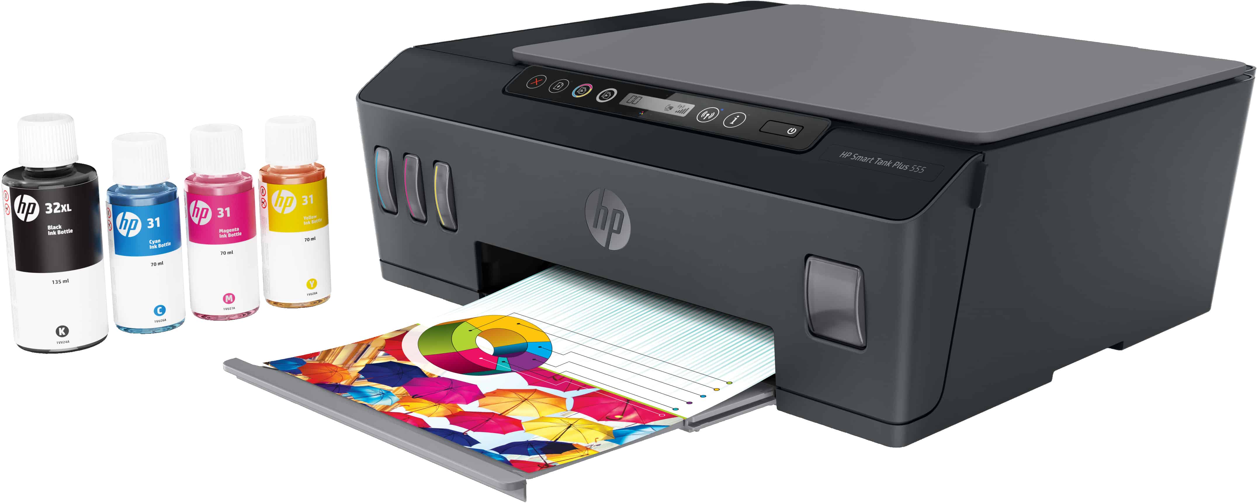 HP Smart Tank Plus 555 draadloze All-in-One, Printen, scannen, kopiëren, draadloos, Scans naar pdf (1TJ12A#BHC) thumbnail