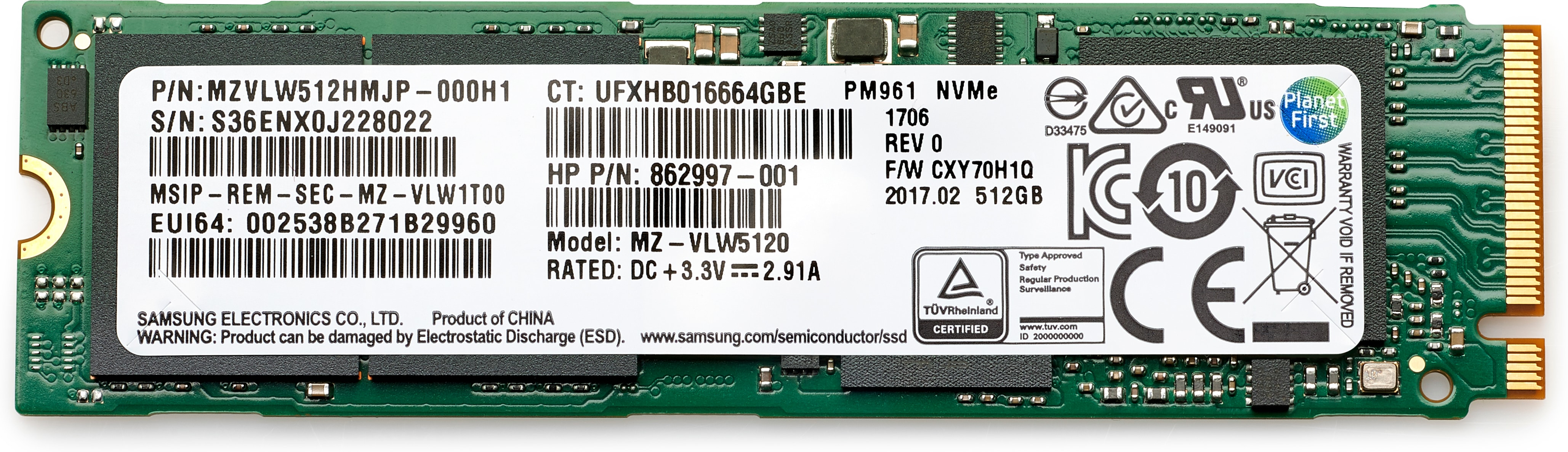 HP 1 TB PCIe 4x4 NVMe TLC SSD (406L7AA) thumbnail