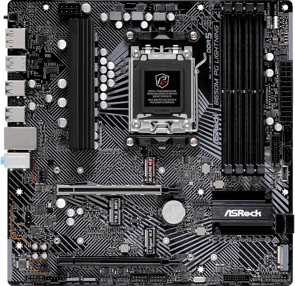 ASRock B650M PG Lightning AM5 mATX HDMI/DP DDR5 (90-MXBMV0-A0UAYZ) thumbnail