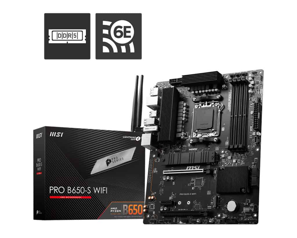 MSI PRO B650-S WIFI moederbord AMD B650 Socket AM5 ATX (PRO B650-S WIFI) thumbnail
