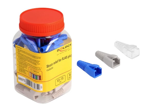 DeLOCK 66975 kabel-connector RJ45 Blauw, Transparant, Wit (66975) thumbnail