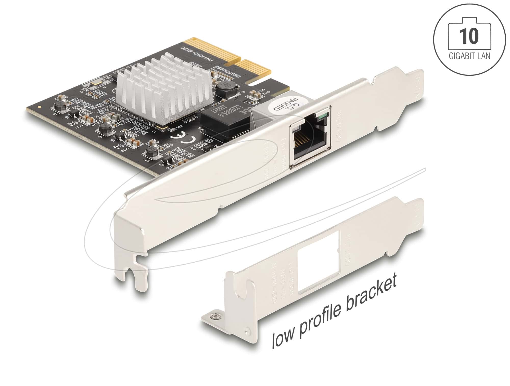 DELOCK PCI Express Card > 1x 10 Gigabit LAN NBase-T RJ45 (89654) thumbnail