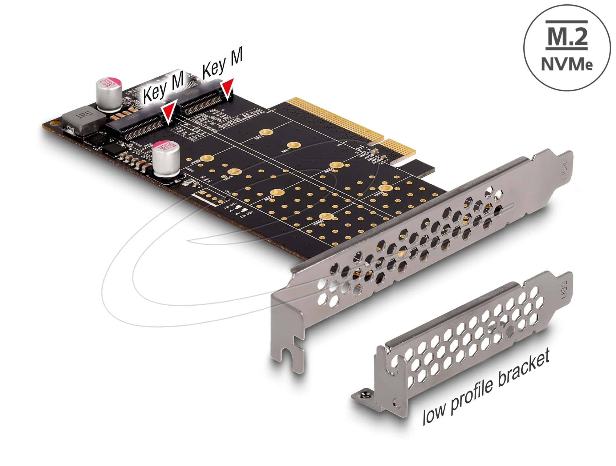 DELOCK PCI Express x8 Karte zu 1xintern NVMe M.2 Key M Bifur (89837) thumbnail