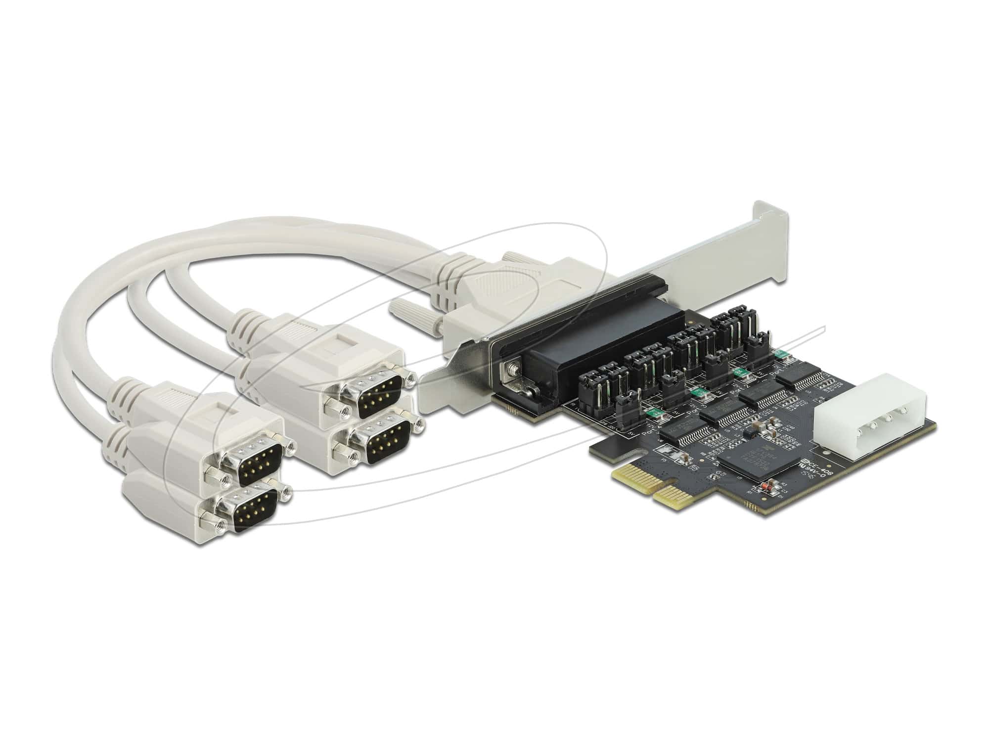 Delock - Serieller Adapter - PCIe 2,0 Low-Profile - RS-232 x 4 - Schwarz (89895) (89895) thumbnail
