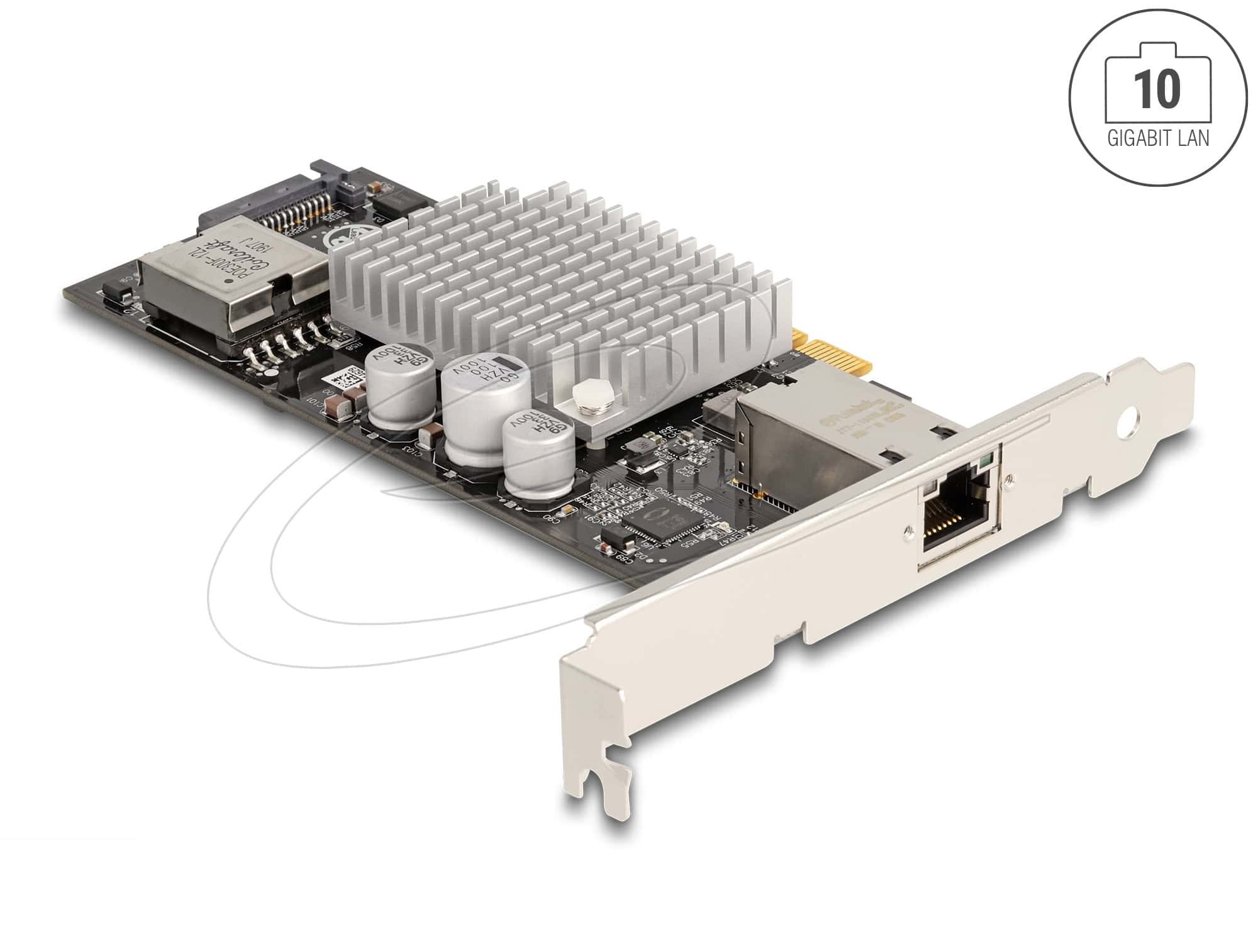 Delock PCI Express x4 Netzwerkkarte 10 Gigabit LAN 1 x RJ45 mit PoE+ IOI (90434) thumbnail