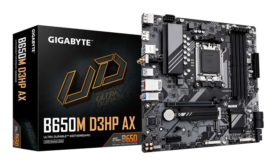 GIGABYTE B650M D3HP AX moederbord AMD B650 Socket AM5 micro ATX (B650M D3HP AX) thumbnail
