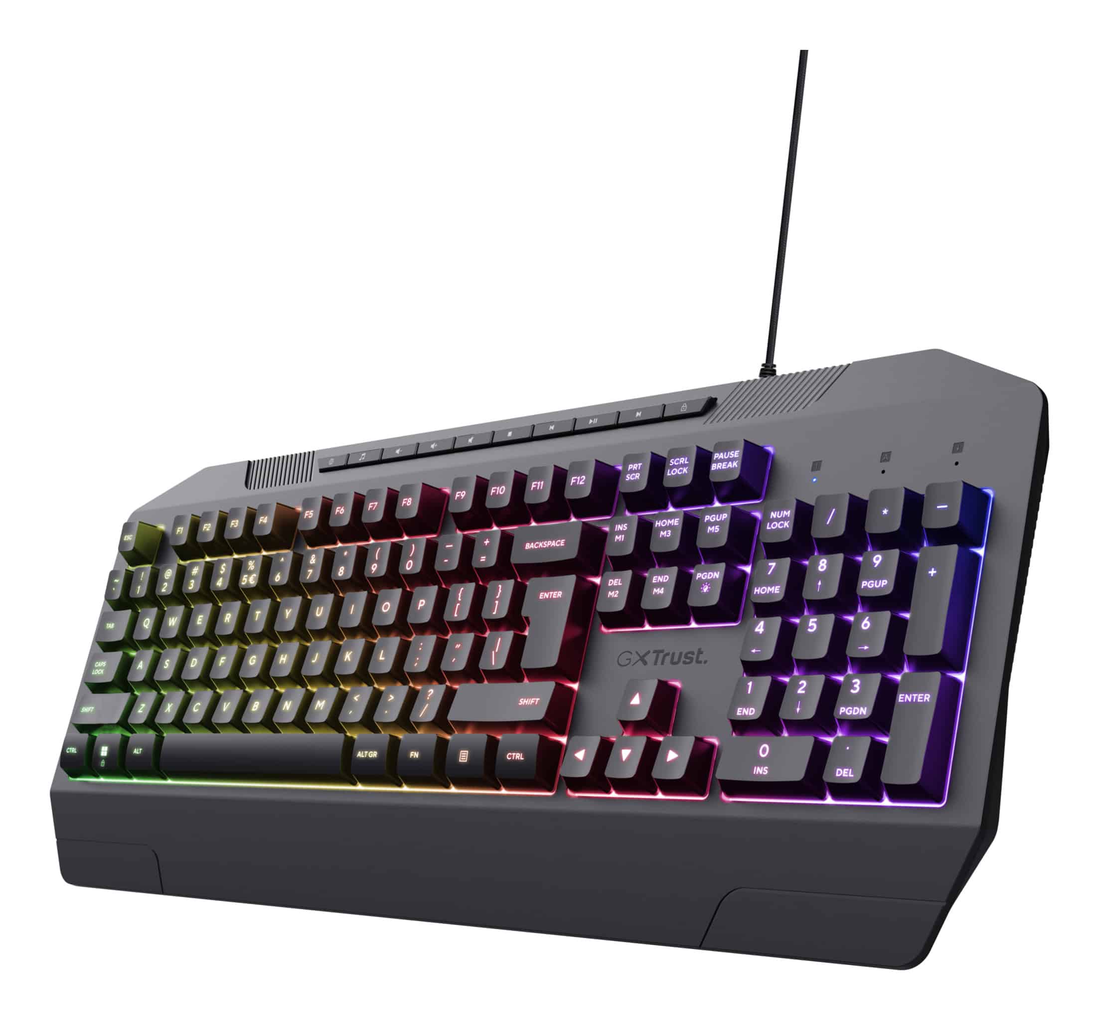 Trust GXT 836 Evocx Verlicht gaming‑toetsenbord – gaming toetsenbord – RGB verlichting – Anti‑ghosting – QWERTY – Zwart (24722) thumbnail