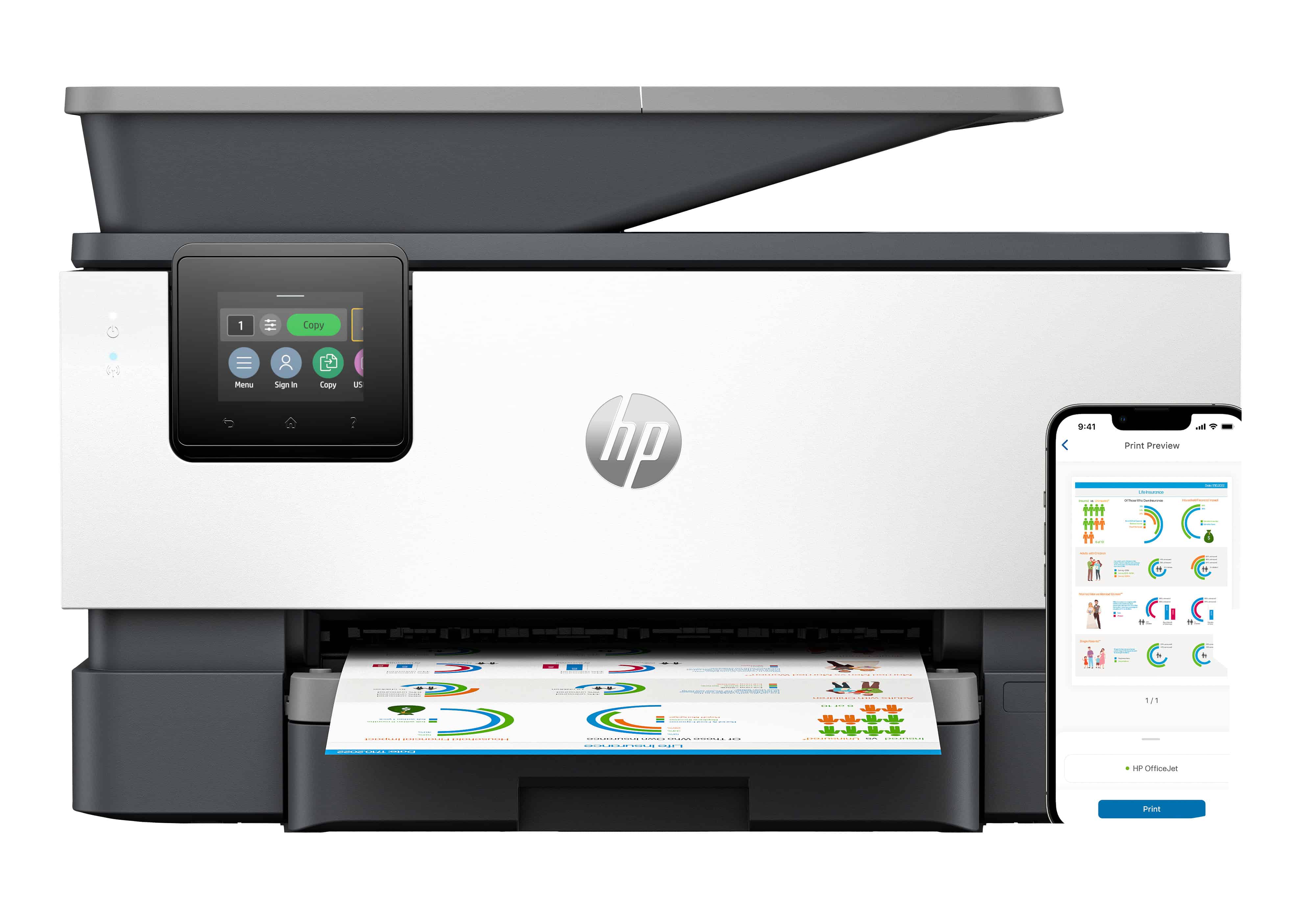 HP OfficeJet Pro 9120b Draadloos All-in-One Kleur Printer, Dubbelzijdig printen; Kopieerapparaat, Scanner (4V3S4AAE) thumbnail