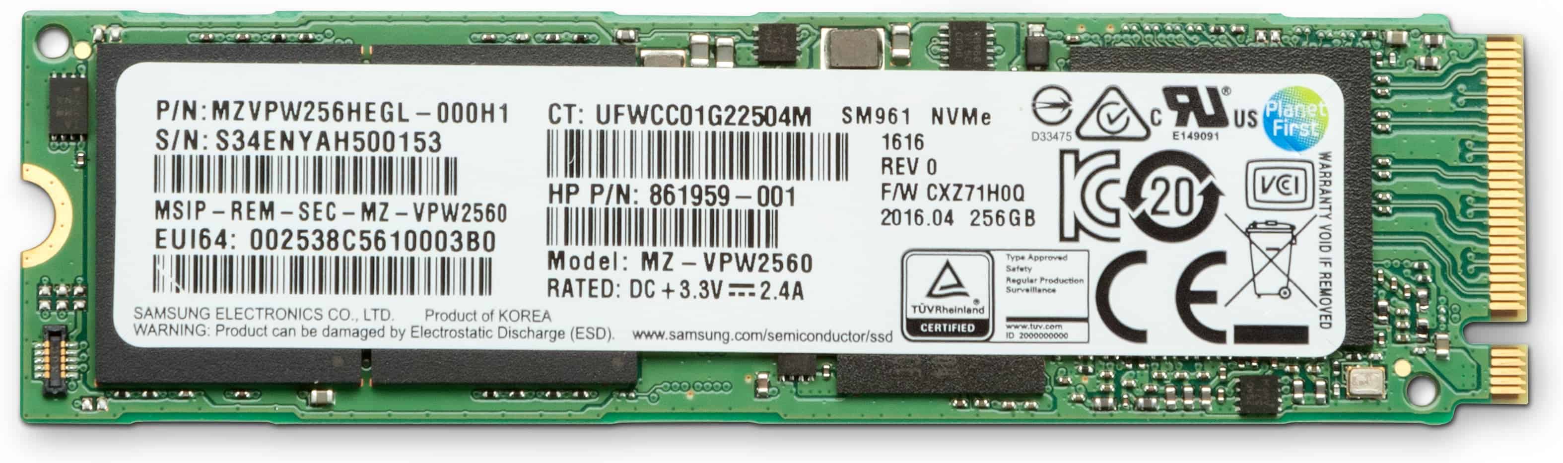 Product Image for HP Z Turbo Drive M.2 256 GB PCI Express 3.0 TLC NVMe