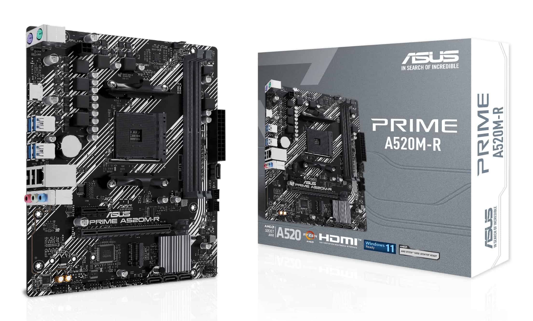 ASUS PRIME A520M-R AMD A520 Socket AM4 micro ATX (90MB1H60-M0EAY0) thumbnail