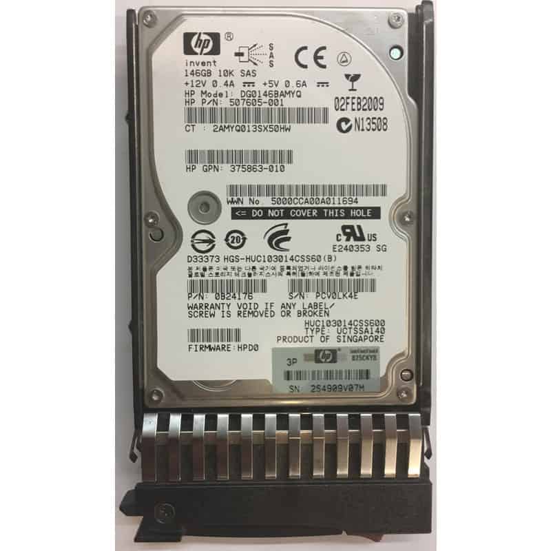 HP Harddisk 146GB 3G SAS 10K SFF DP HDD (507605-001) thumbnail