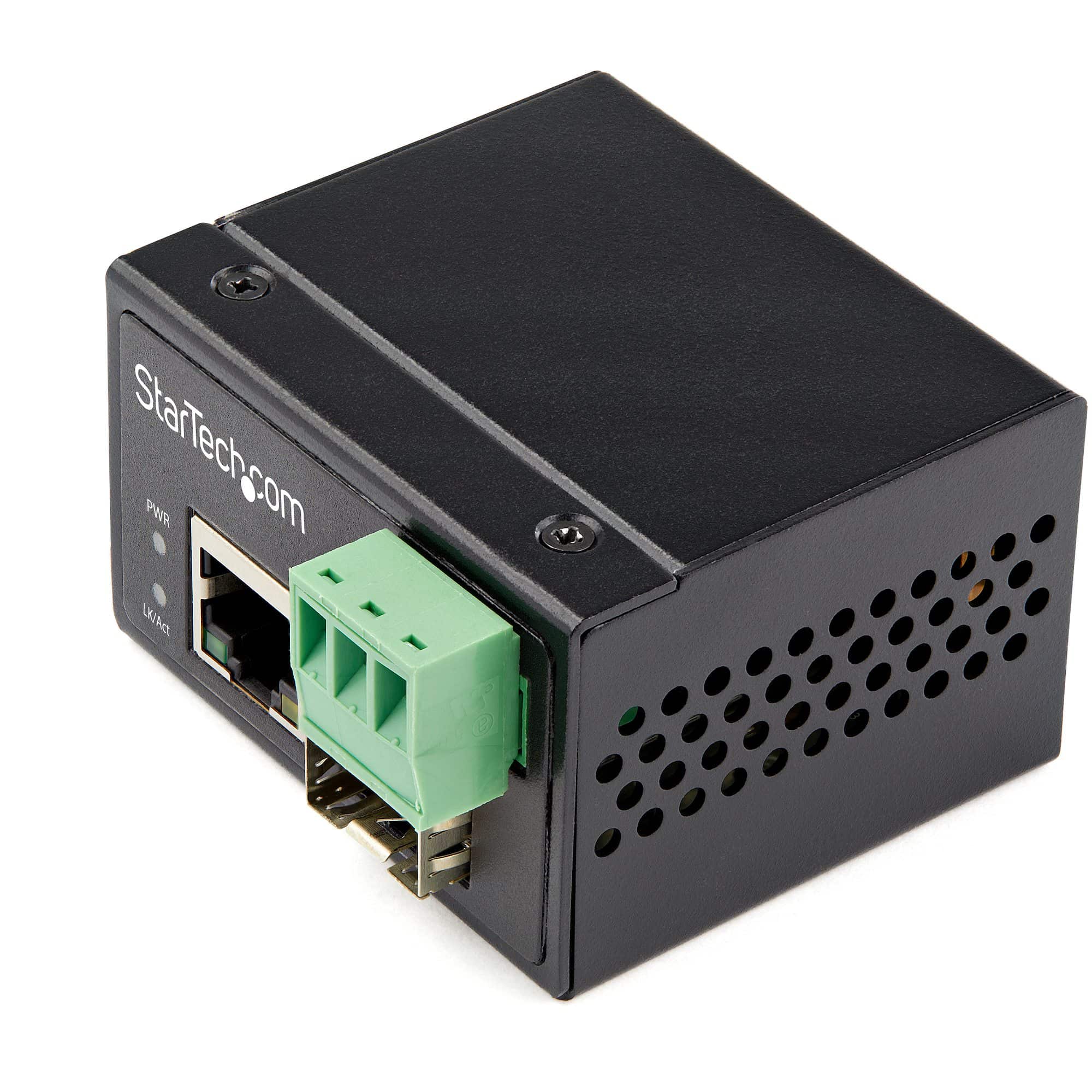 StarTech.com Industrial Glasvezel naar Ethernet Media Converter 100Mbps SFP naar RJ45/Cat6 Netwerk Single Mode/Multi Mode Fiber naar Koper 12-56V DC IP-30/ -40 tot +75C (IMC100MSFP) thumbnail