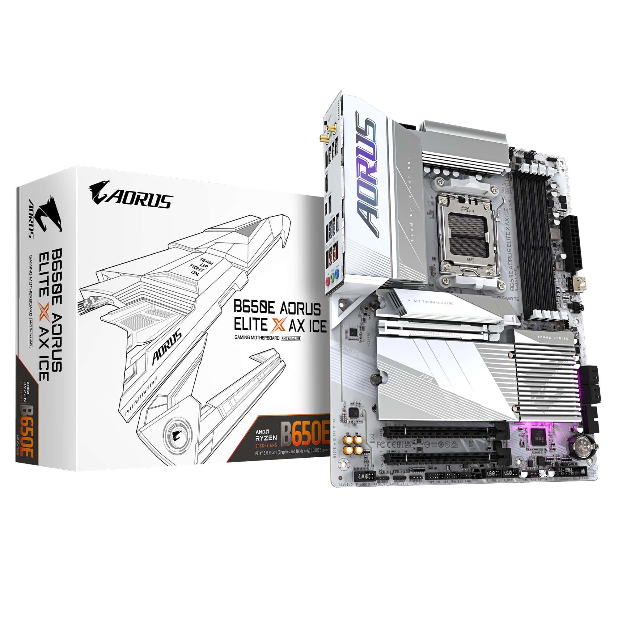 Gigabyte B650E AORUS ELITE X AX ICE moederbord AMD B650 Socket AM5 ATX (B650E A ELITE X ICE) thumbnail