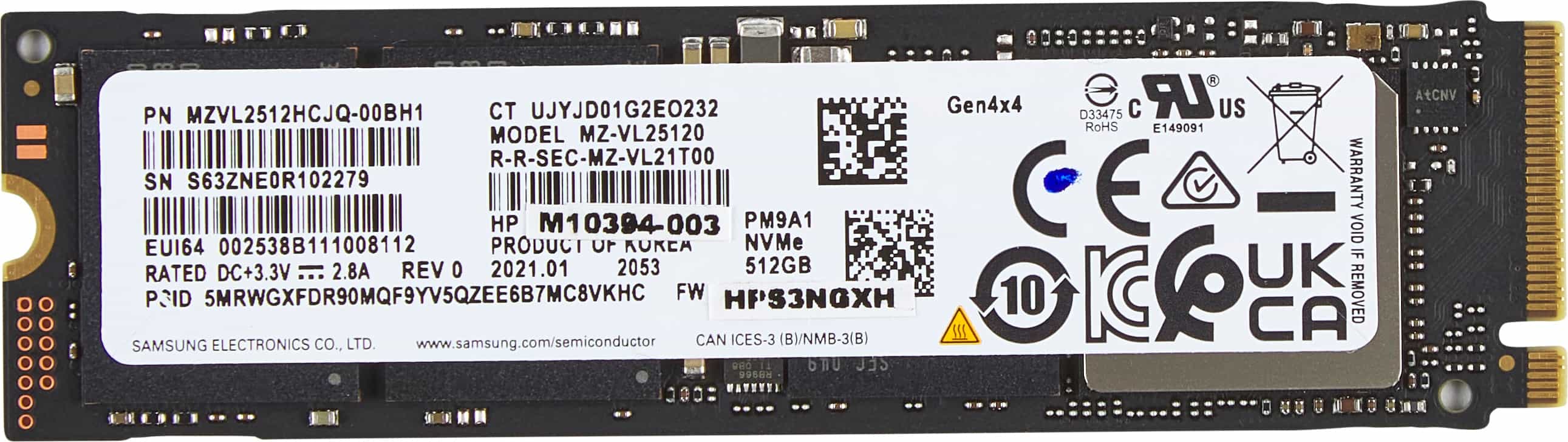 HP 512GB PCIe-4x4 NVMe M.2 SSD (5R8X9AA#ABB) thumbnail