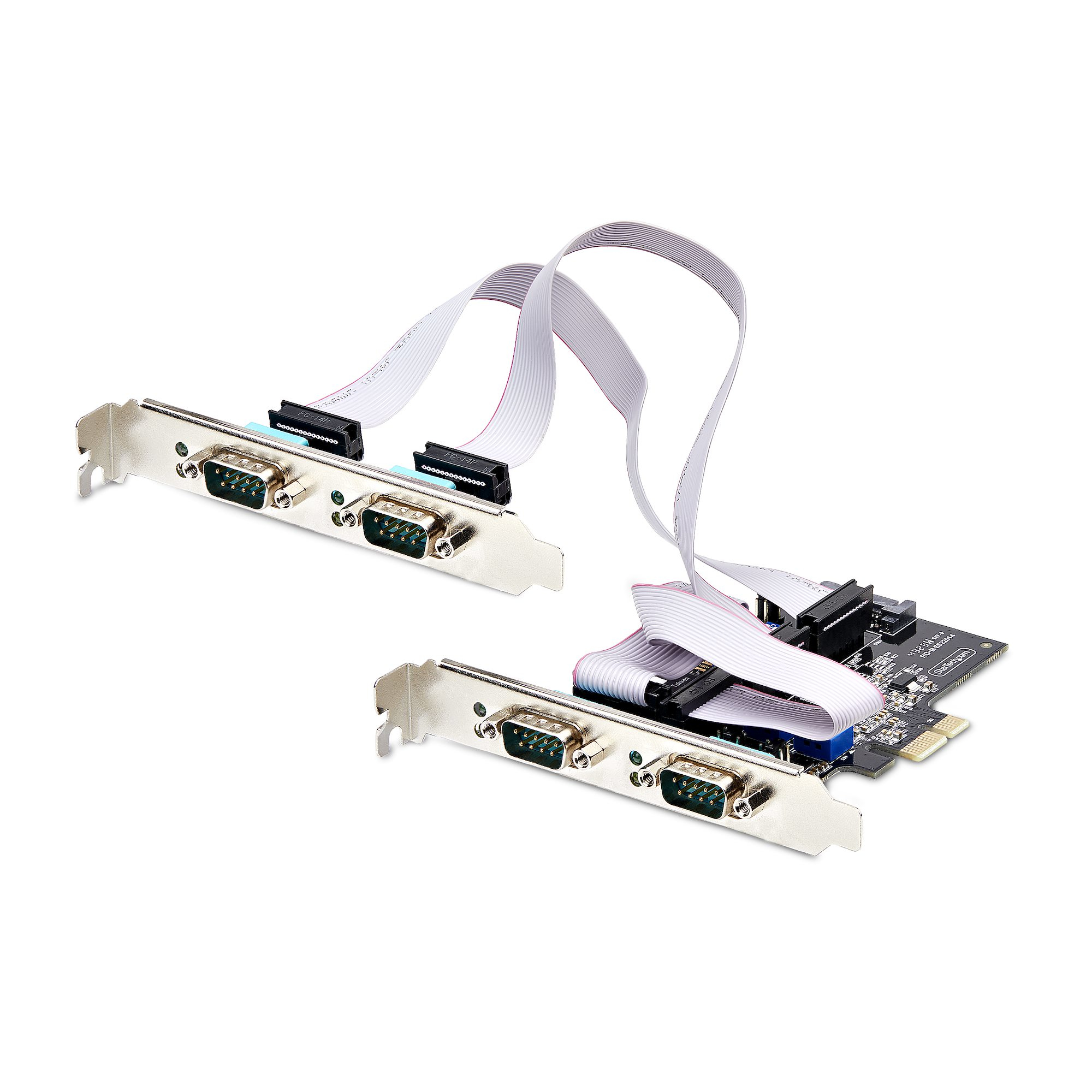 StarTech.com 4-Port PCIe Seriële Adapter Kaart, Quad PCI Express naar RS232/RS422/RS485 (DB9) Serial Kaart, Incl. Low-Profile Beugel, 16C1050 UART, Windows/Linux, TAA Compliant, Level-4 ESD Bescherming (PS74ADF-SERIAL-CARD) thumbnail