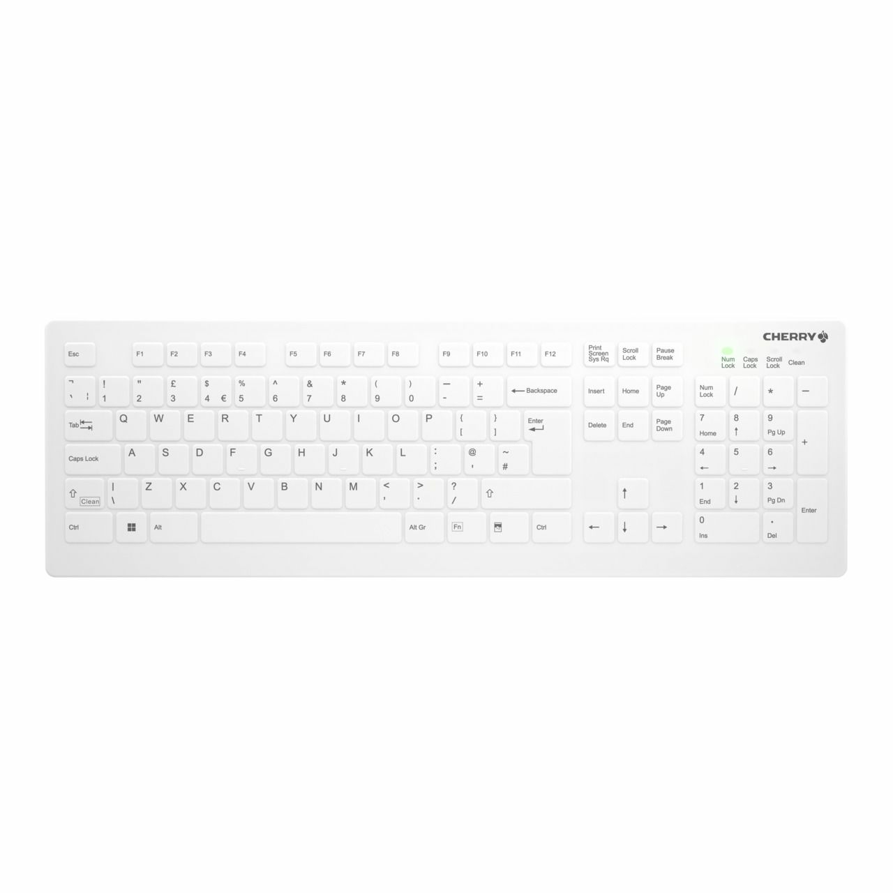 CHERRY AK-C8112 toetsenbord RF Draadloos QWERTY Engels Wit (AK-C8112-FUS-W/GB) thumbnail