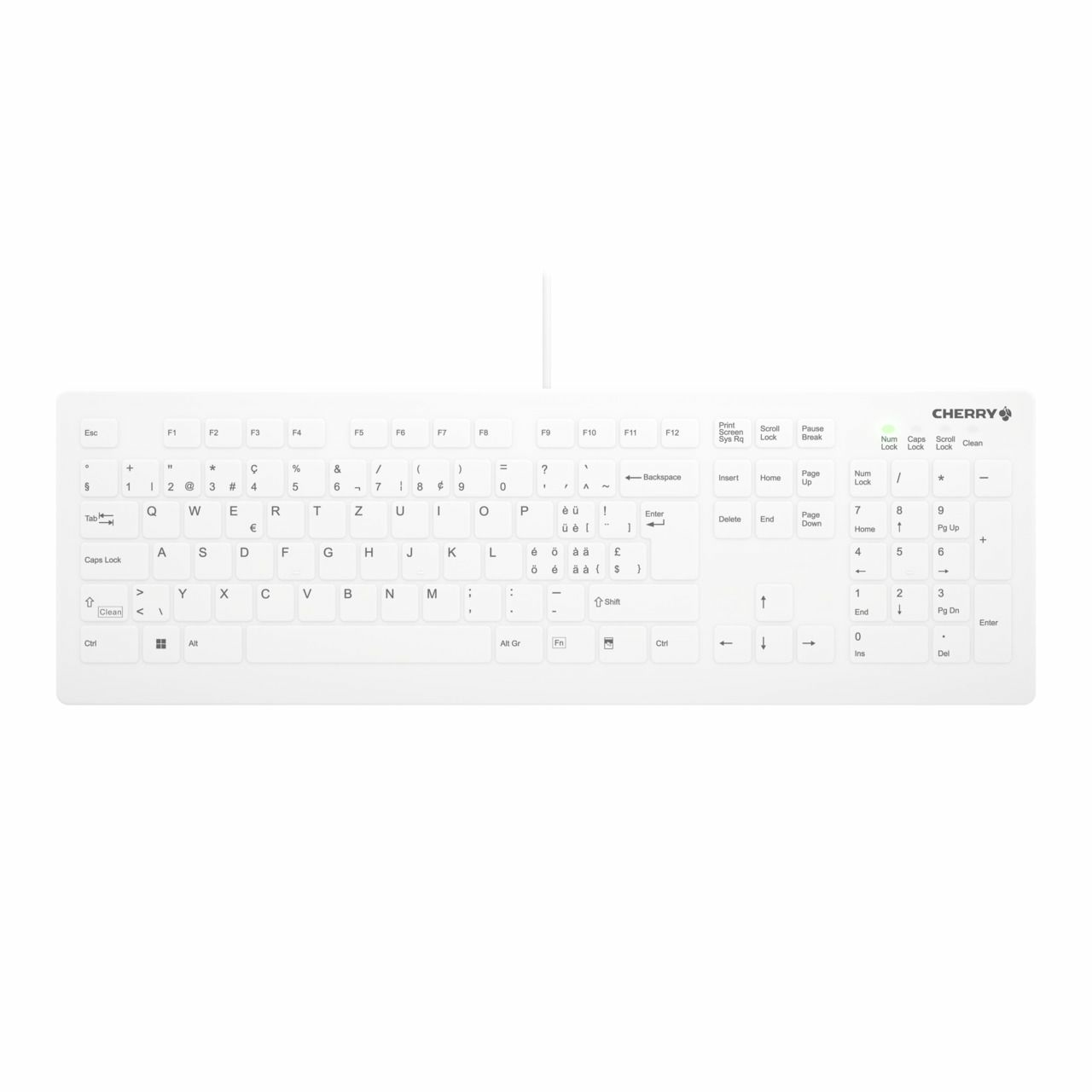 CHERRY AK-C8112 toetsenbord USB QWERTY Zwitsers Wit (AK-C8112-US-W/CH) thumbnail