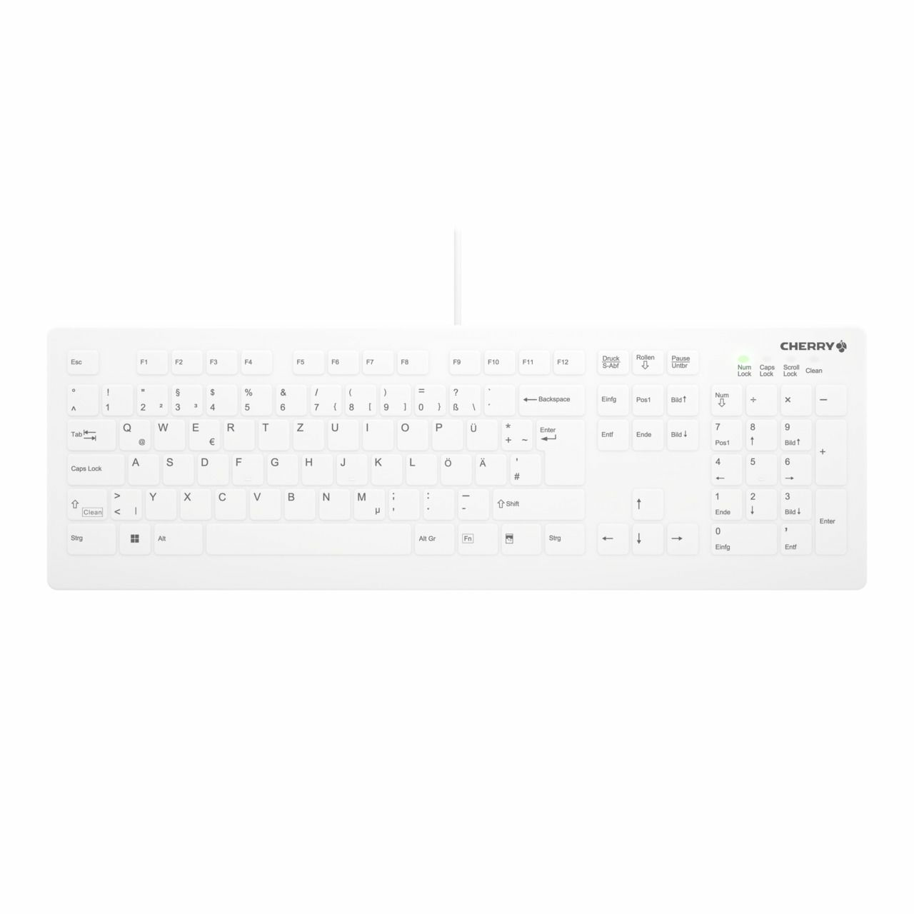 CHERRY AK-C8112 toetsenbord USB QWERTY Duits Wit (AK-C8112-US-W/DE) thumbnail