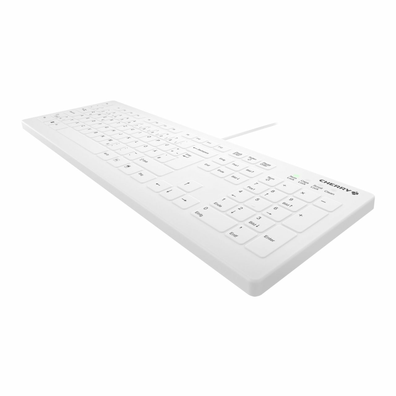 CHERRY AK-C8112 toetsenbord USB QWERTY Duits Wit (AK-C8112-US-W/DE) thumbnail