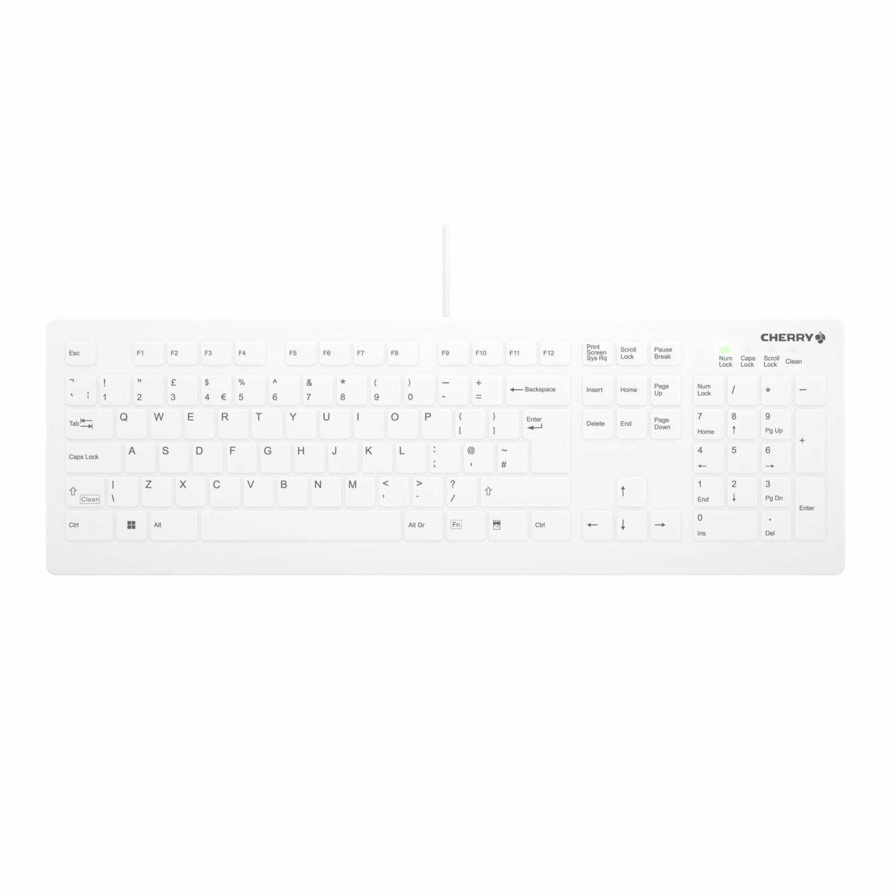 CHERRY AK-C8112 toetsenbord USB QWERTY Engels Wit (AK-C8112-US-W/GB) thumbnail