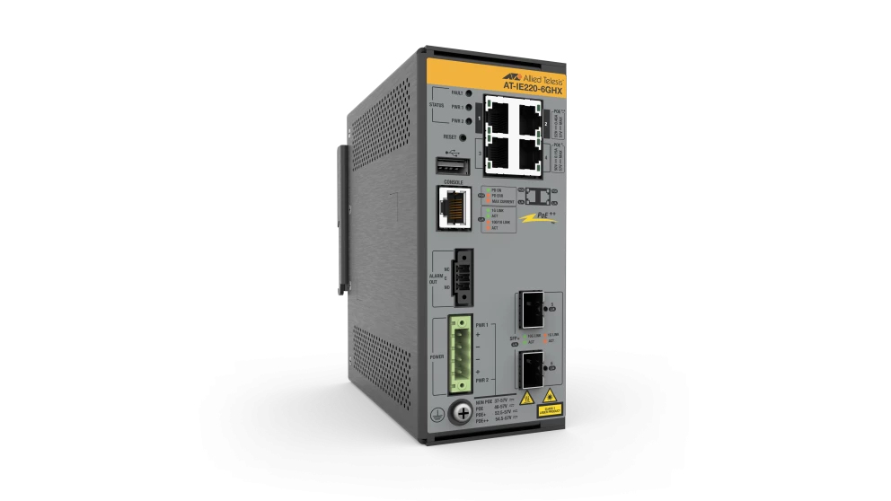 Allied Telesis IE220-6GHX Managed L2 Gigabit Ethernet (10/100/1000) Power over Ethernet (PoE) Grijs (AT-IE220-6GHX-80) thumbnail