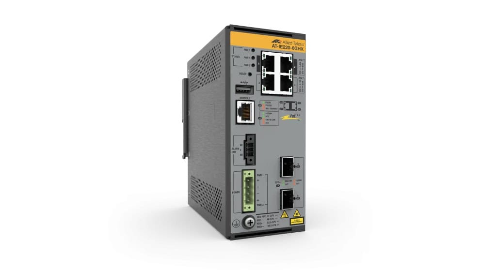 Allied Telesis AT-IE220-6GHX-80 Managed L2 Gigabit Ethernet (10/100/1000) Power over Ethernet (PoE) Grijs (AT-IE220-6GHX-80) thumbnail