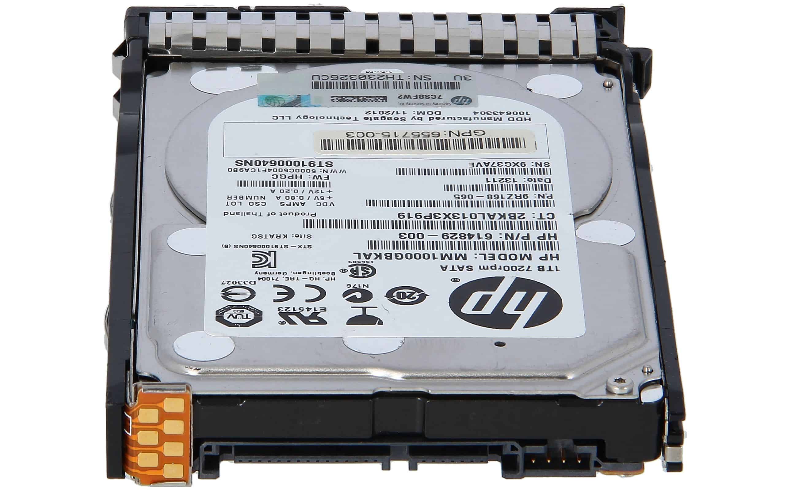 HP 1TB HDD - 2.5 inch SFF - SATA 6Gb/s - 7200RPM - Midline (655710-B21) thumbnail