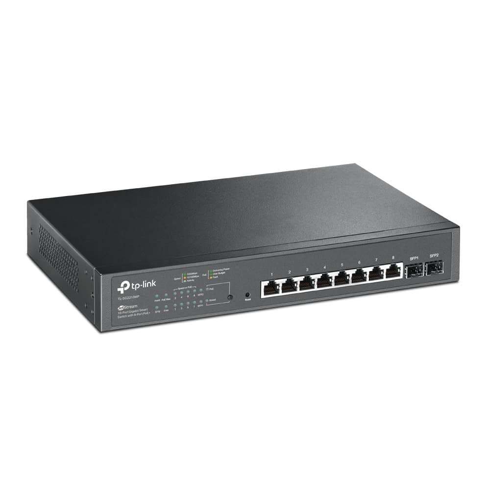 TP-Link TL-SG2210MP netwerk-switch Managed L2/L2+ Gigabit Ethernet (10/100/1000) Power over Ethernet (PoE) 1U Zwart (SG2210MP) thumbnail