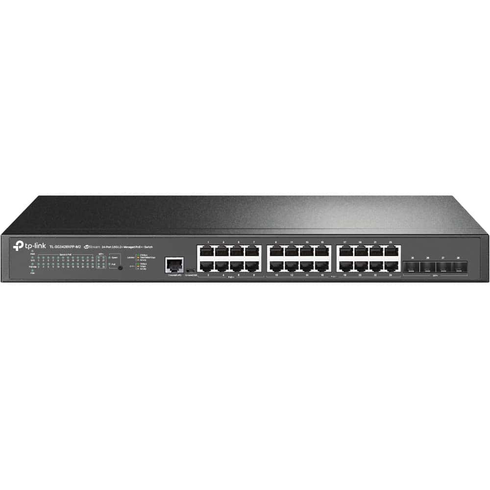 TP-Link TL-SG3428XPP-M2 netwerk-switch Managed L2+ 2.5G Ethernet (100/1000/2500) Power over Ethernet (PoE) 1U Zwart (SG3428XPP-M2) thumbnail TP-Link TL-SG3428XPP-M2 netwerk-switch Managed L2+ 2.5G Ethernet (100/1000/2500) Power over Ethernet (PoE) 1U Zwart (SG3428XPP-M2) thumbnail