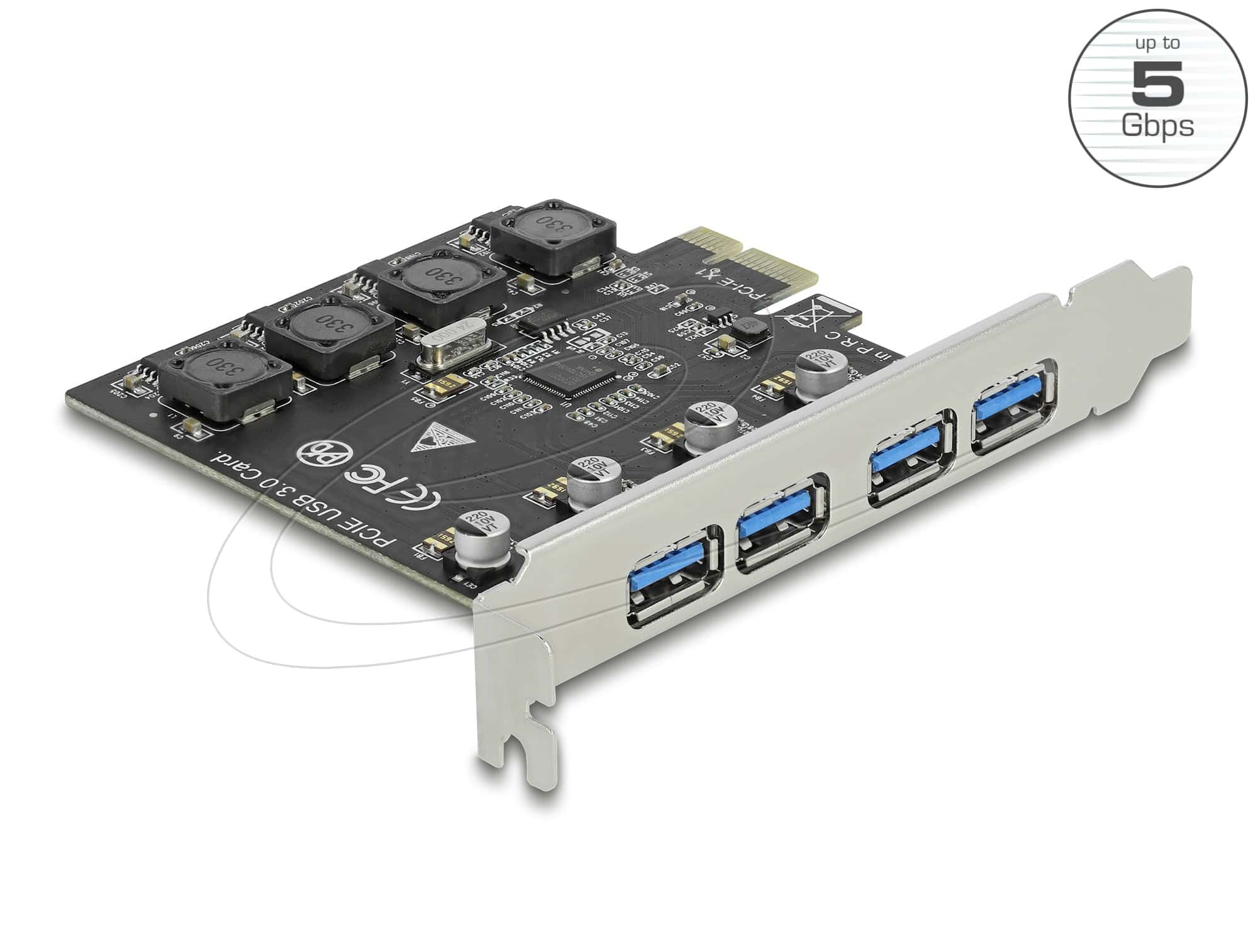 DELOCK PCI Express x1 Karte zu 4 x extern USB Typ-A Buchse (90509) thumbnail