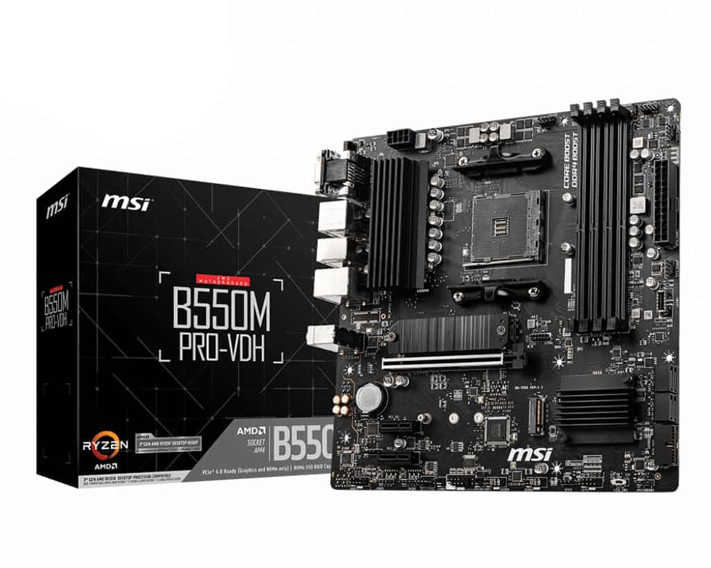 MSI B550M PRO-VDH moederbord AMD B550 Socket AM4 micro ATX (7C95-017R) thumbnail